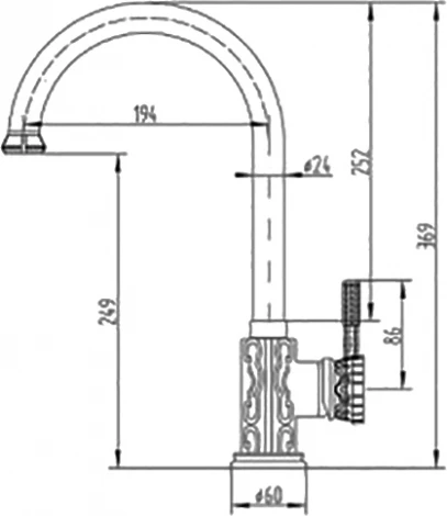 Смеситель Zorg Antic A 108K-BR для кухонной мойки