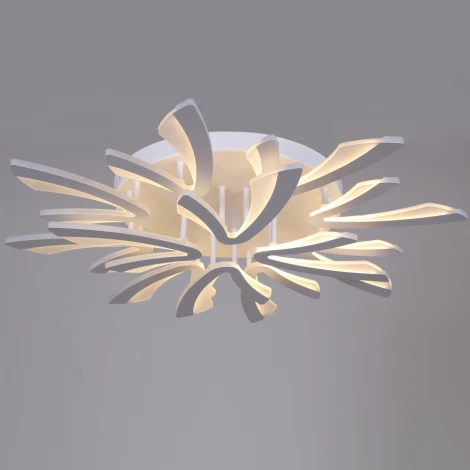 Потолочная люстра светодиодная на штанге с пультом с регулировкой цветовой температуры, яркости и с ночным режимом Reluce 59090-0.3-8+4 WH