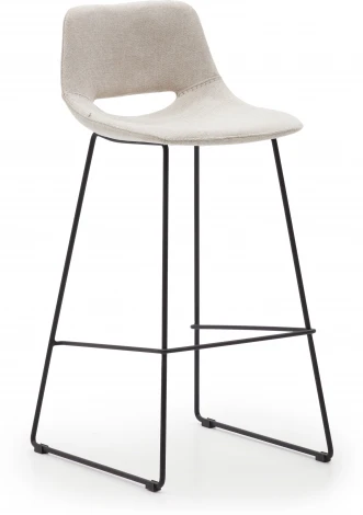 Zahara Барный стул бежевый с черными стальными ножками 76 см La Forma (ex Julia Grup) арт.148498