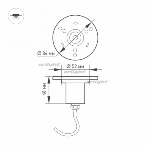 Встраиваемый светильник уличный для бассейна RGB Arlight KT-AQUA 024939 (LED, 12V, IP68)