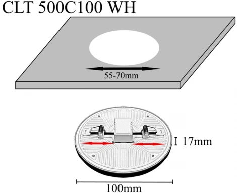 Встраиваемый точечный светильник Crystal Lux CLT 500 500C100 WH 3000K