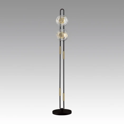 Торшер Odeon Light Magnet 5407/23FL черный/золотой/металл/стекло LED 23W 3000K 1940Лм (220V, выключатель, круглые)