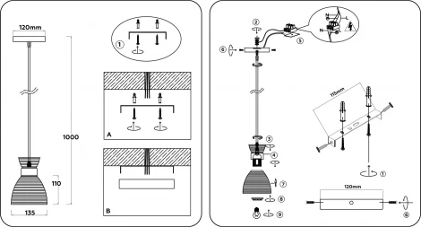 Подвесной светильник Ambrella Traditional TR3401 (220V, на проводе, круглые)