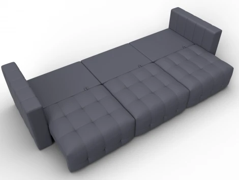 Диван прямой Лига-052 НПБ Лонг (ЛДСП,Брус,Фанера/Пластик/Экокожа/Серый) Лига Диванов 129909