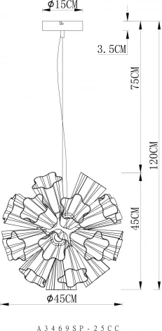 Подвесная люстра Arte Lamp Canzone A3469SP-25CC