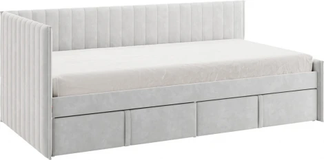 Кровать с ящиками Твикс (Тахта) 90х200 см Mebelson (ДСП/Серый) арт.171564,2173