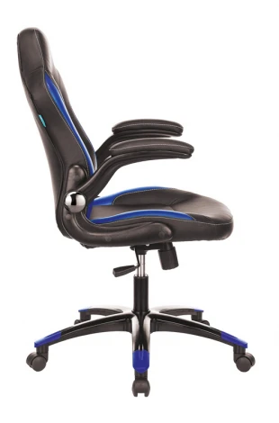 Кресло игровое Zombie VIKING-1N черный/синий эко.кожа крестовина пластик