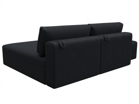 Диван угловой модульный с пуфом Лига-060 НПБ угол универсальный (ЛДСП,Брус,Фанера/Пластик/Замша/Темно-серый) Лига Диванов 129688