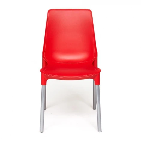 Стул GENIUS (mod 75) красный/ножки хром (металл/пластик)