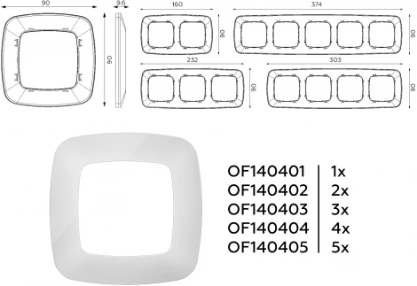 Рамка Ambrella Volt OMEGA Ecta (Серебро глянец) 1-ая OF140401