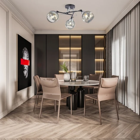 Потолочная люстра на штанге Arte Milano AMALFI-323685 323685/3B BK+CR (220V)