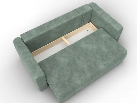 Диван прямой Лига-062 НПБ (ДСП,Фанера,ХДФ/Пластик/Велюр/Зеленый) Лига Диванов 130268