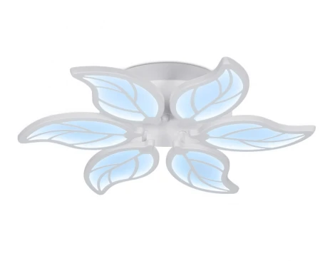 Потолочная люстра Ambrella Acrylica FA459 (регулировка яркости, LED, 220V, пульт управления, управление смартфоном, умный дом - PC.Lamper, цветы, листья)