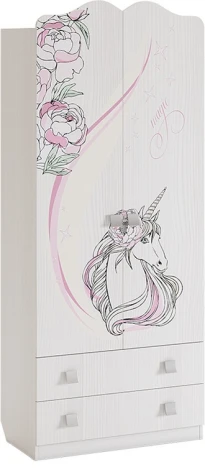 Фэнтези Шкаф комбинированный (с ящ. 2-створчатый), цвет белый рамух Mebelson (арт.MDF-01.1747)