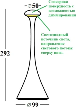 Интерьерная настольная лампа светодиодная с аккумулятором Ubiqua Pinup Maxi 322501 (регулировка яркости, сенсорный выключатель, IP54)