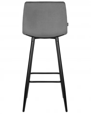Набор 2 шт стул барный DOBRIN NICOLE (черные матовые ножки, темно-серый велюр (108-91))