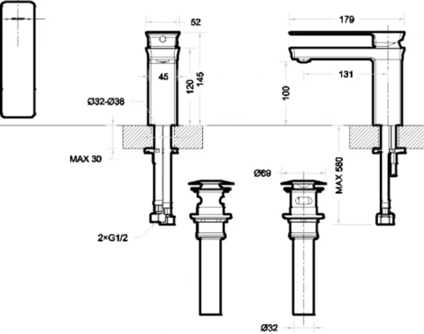 Смеситель Bravat Phillis F156101C-ENG для раковины