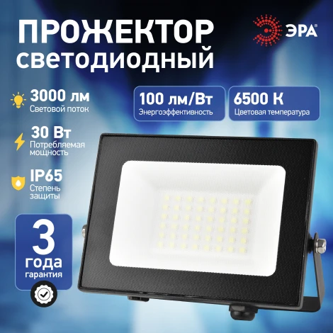 Прожектор уличный светодиодный ЭРА LPR-06 LPR-062-0-65K-030