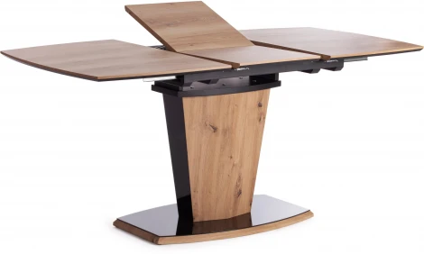 Стол FANCY МДФ HPL/стекло, 120-160х85х75 см, Дуб артисан/Черный Tetchair 18996