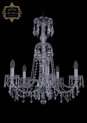 Подвесная люстра с хрустальными подвесками Art Classic 11.23 11.23.5.200.XL-64.Cr.Dr (220V, на цепи, подсвечник, свеча)