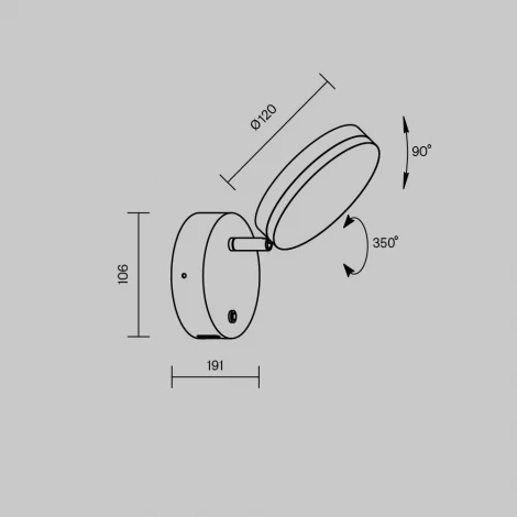 Бра Maytoni Fad MOD070WL-L8B3K (LED, 220V, выключатель)