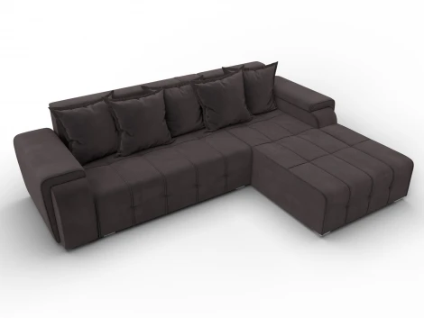 Диван угловой Лига-121 правый угол (ДСП,Брус,Велюр/Коричневый) Лига Диванов 137349
