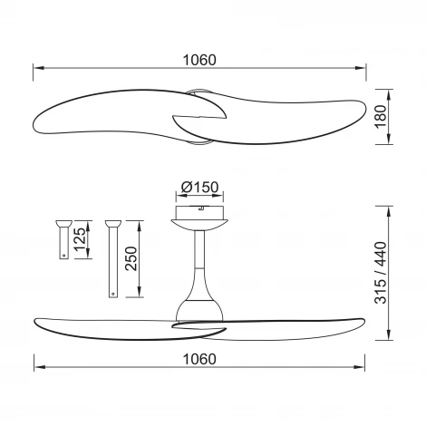 Потолочный вентилятор с пультом Mantra Ipanema 9038