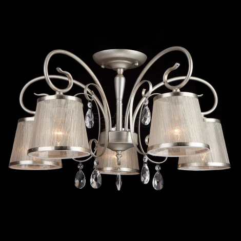 Потолочная люстра Eurosvet Liona 60065/5 серебро (220V, хрусталь Strotskis)