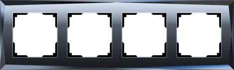 Рамка на 4 поста Diamant (черный) Werkel W0041208 (a051445)