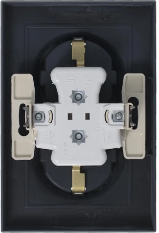 Розетка встраиваемая двойная с заземлением (грифель) Systeme Electric AtlasDesign ATN000724