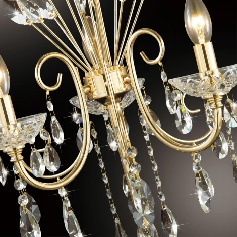 Торшер Odeon Light Versia 4977/3F (220V, хрусталь, подвески, выключатель, подсвечник, свеча)