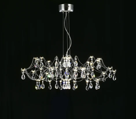 Подвесная люстра светодиодная с пультом и хрустальными подвесками Asfour MyFar Ersilia MR2661-60P-50AD