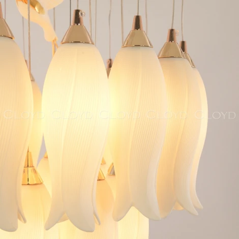 Подвесная люстра ярусная каскадная (цветы, птички) Cloyd Argana 11236 (220V, на проводе, цветы, птички)