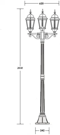 Наземный фонарь Oasis Light ASTORIA 2 91408LB Gw (220V, IP44)