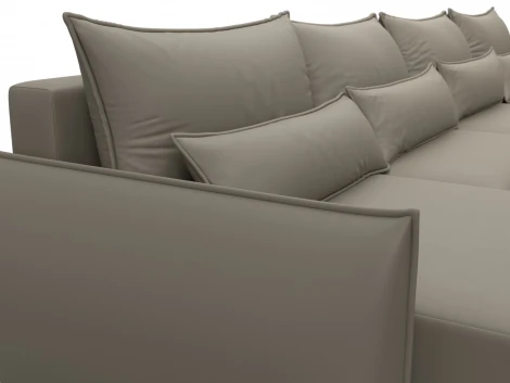 Диван П-образный Лига-051 НПБ Лонг (ЛДСП,Брус,Фанера/Пластик/Экокожа/Бежевый) Лига Диванов 129894