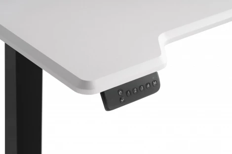 Компьютерный стол Маркос с механизмом подъема 120 (Маркос с механизмом подъема 120х75х75 белая шагрень / черный) Notta арт.578402