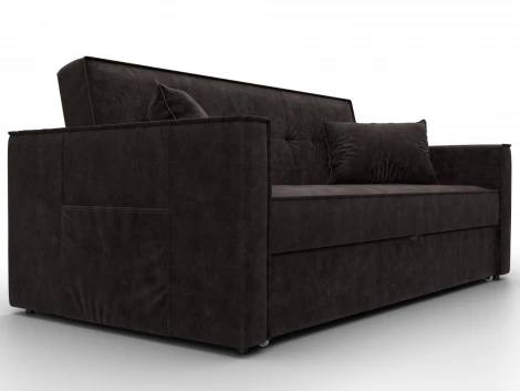 Диван прямой Лига-104 (160) (ЛДСП,Брус,Фанера,Велюр/Коричневый) Лига Диванов 134883