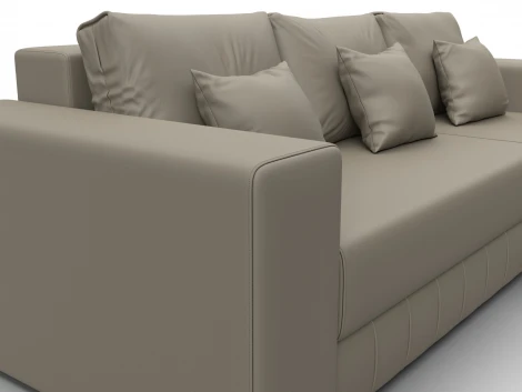 Диван угловой Лига-076 угол универсальный (ДСП/Пластик/Экокожа/Бежевый) Лига Диванов 129851