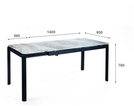 Стол Alpha (140+40) Испанская керамика светлая Top Concept 2001000000913