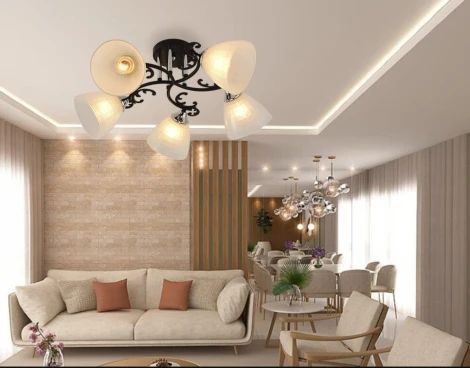 Потолочная люстра Seven Fires Sayonek SF3337/5C-BK-CR-WT