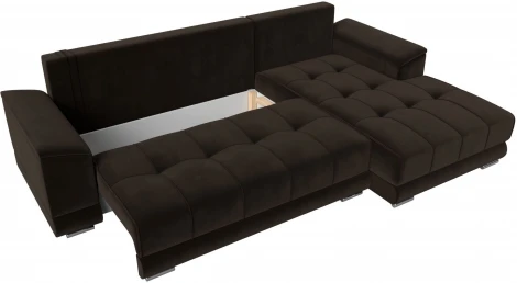 Диван угловой НордСтар правый угол (Коричневый/Микровельвет) Лига Диванов арт.121115