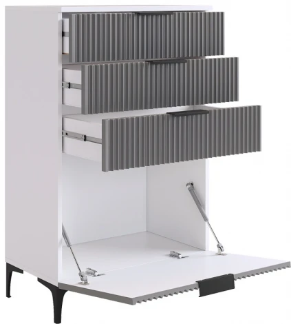 Зефир Комод Mebelson (ЛДСП,МДФ,Металл/Светлое дерево,Серый) арт.171919,3263