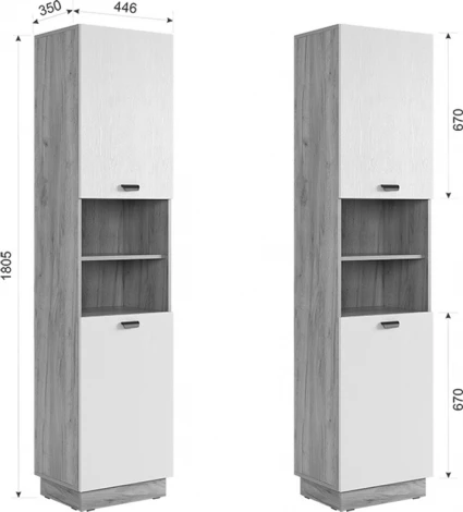 Гостиная "Моди К1", цвет дуб крафт золотой/белое дерево Mebelson (арт.MGM-K1МОДИ.2563)