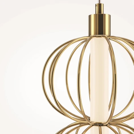 Подвесной светильник Maytoni Golden Cage MOD216PL-L10G3K (LED, 220V, на проводе, шарики)