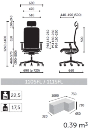 Кресло Veris Net 110SFL Profim Натуральная кожа S-10