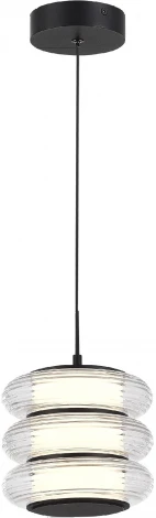 Подвесной сетильник ST Luce Frittela SL6239.403.03 черный/прозрачный LED 1*16W 3000K (220V, на проводе, круглые)