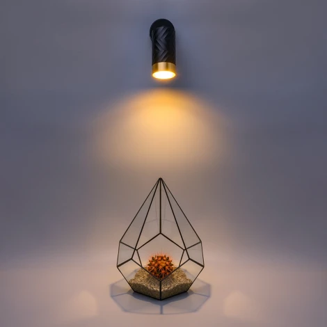 Спот Wolta WSL-GU10/S09BG под лампу GU10 Черный / Золотой LINEA