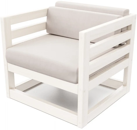 Кресло Arsko Магнус беленый дуб велюр светло-серый