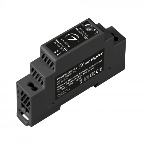 Блок питания ARV-DRS-15-24 (24V, 0.63A, 15W) (Arlight, IP20 DIN-рейка 5 лет) 057073