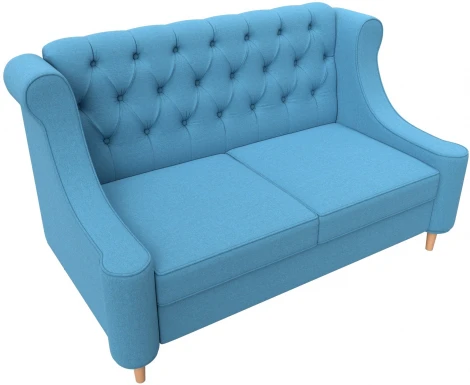 Диван кухонный прямой Бронкс (Голубой/Рогожка) Лига Диванов арт.123801